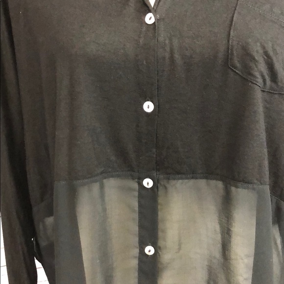 Black knit top w/ chiffon bottom. - Picture 3 of 8